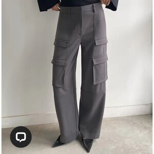 Oat + Fort Wide Leg Cargo Pants Women’s Gray